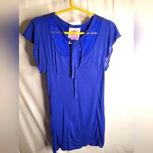 EUC Free People Blue Long Shirt